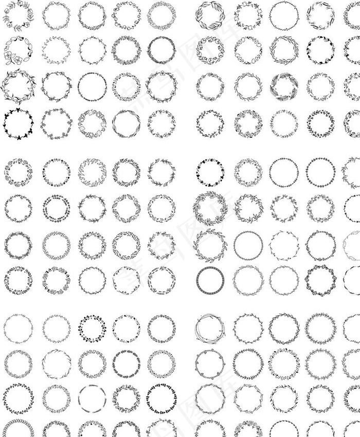 圆形花纹图片ai矢量模版下载