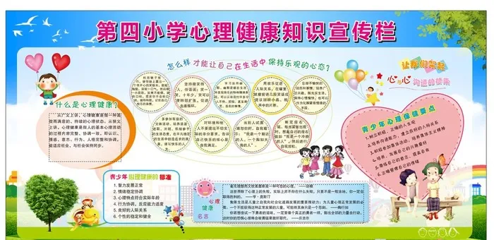 心里健康知识展板图片cdr矢量模版下载