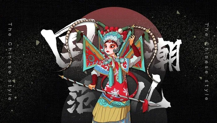 国潮风中国风插画背景图片(5000x3000)psd模版下载