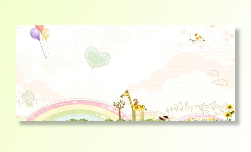 卡通背景图片(3780x1772)psd模版下载