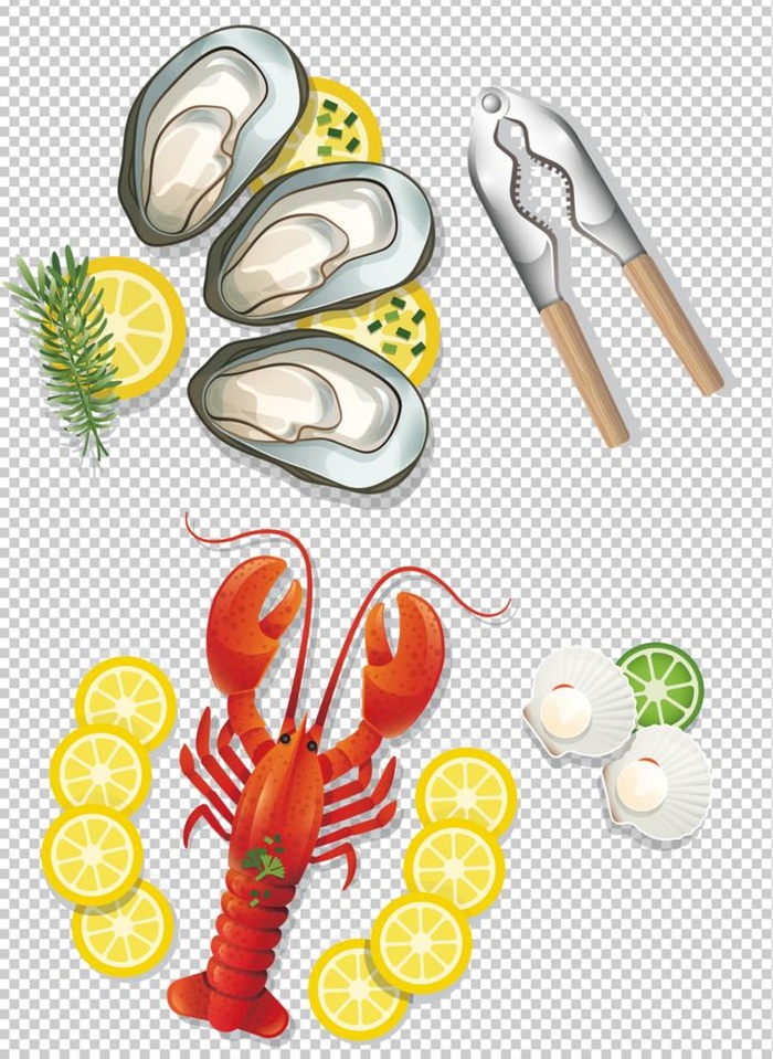 海鲜插画图片(2480x3508)psd模版下载