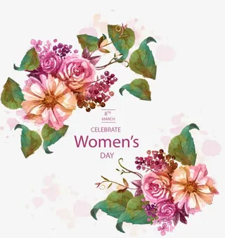 三八节牡丹玫瑰装饰图片