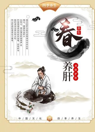 春季养生养肝宣传海报图片