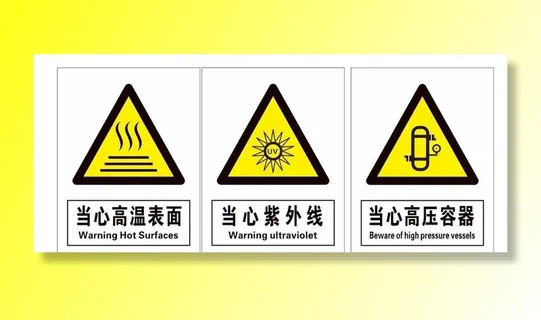 当心高温表面    当心紫外线图片
