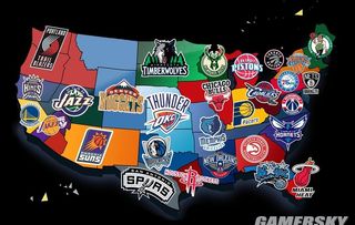 NBA球队分布图图片