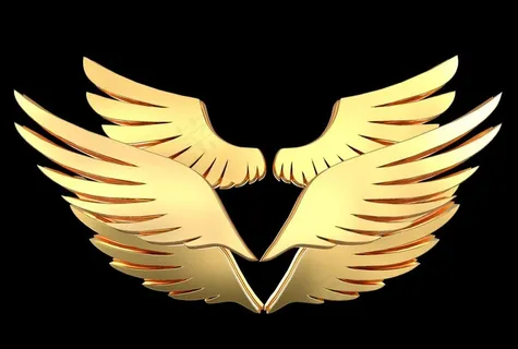 金色立体翅膀素材图片