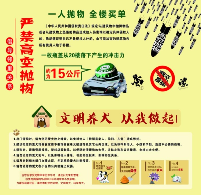 高空抛物 文明养犬图片cdr矢量模版下载