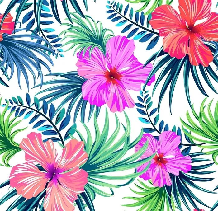 热带植物花纹图片ai矢量模版下载