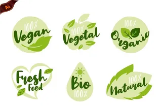 绿色天然标签图片