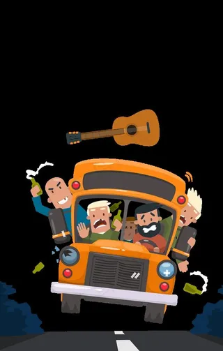 行车超载插画图片