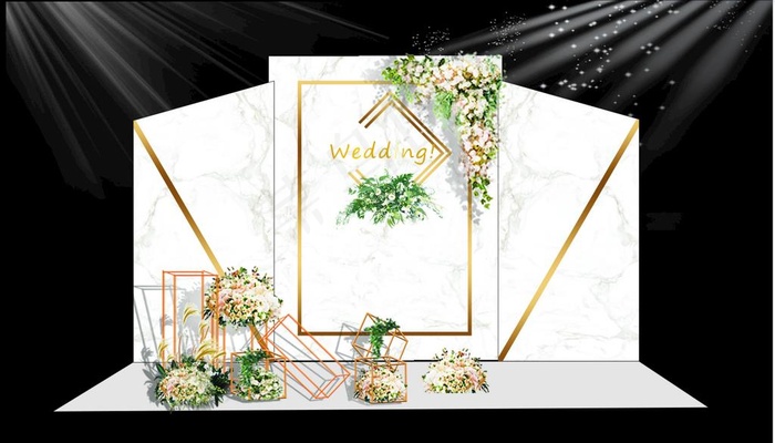 白色大理石纹婚礼背景图片