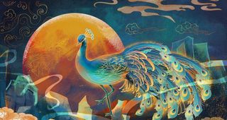 国潮重彩风凤凰图片