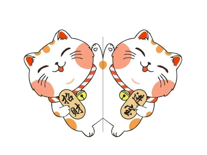 招财猫图片cdr矢量模版下载