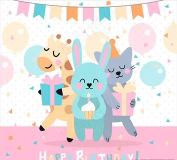 有趣的动物生日背景图片