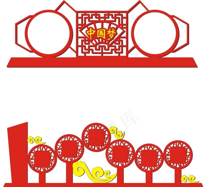 党建造型图片cdr矢量模版下载
