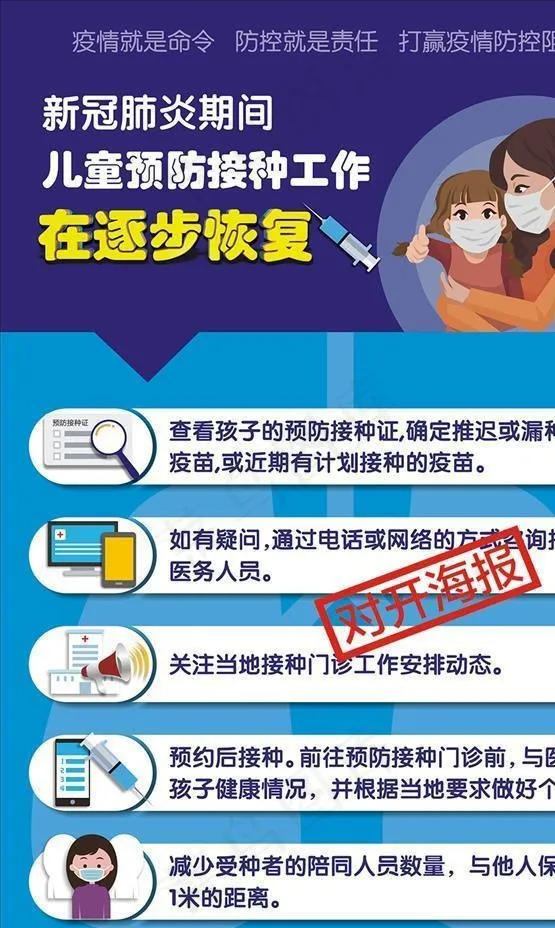 新冠肺炎期间儿童预防接种海报图片(0*0像素())cdr矢量模版下载