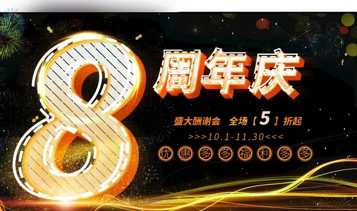 8周年庆图片(2366x1476)psd模版下载