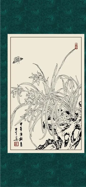 白描兰花图片 白描兰花图片