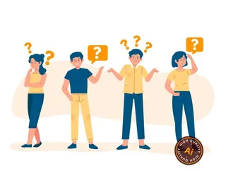 疑问的人插画图片