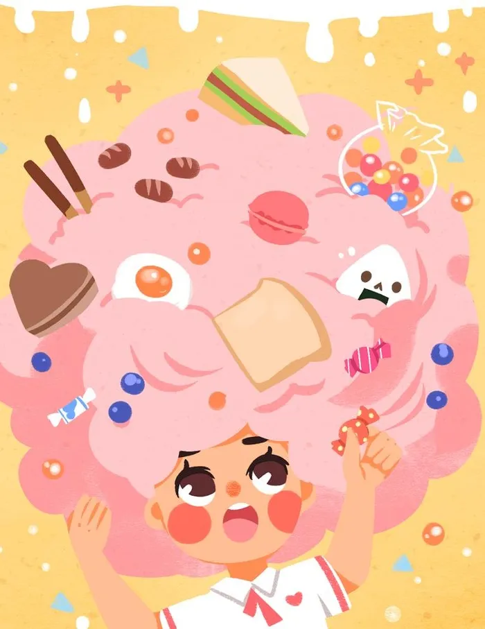 零食卡通背景图片(1024x1369)psd模版下载