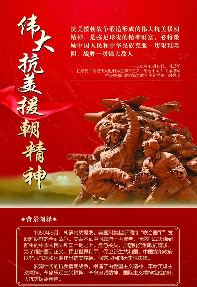 抗美援朝图片psd模版下载