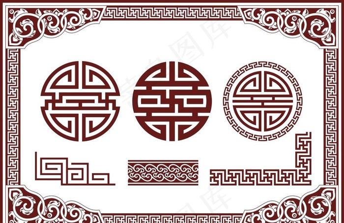 中式边框图片cdr矢量模版下载