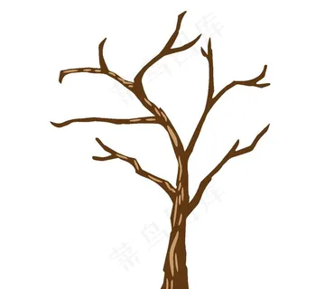 手绘树干图片