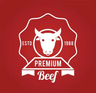 农场牛肉标志图片
