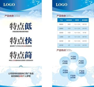 蓝色企业展架图片