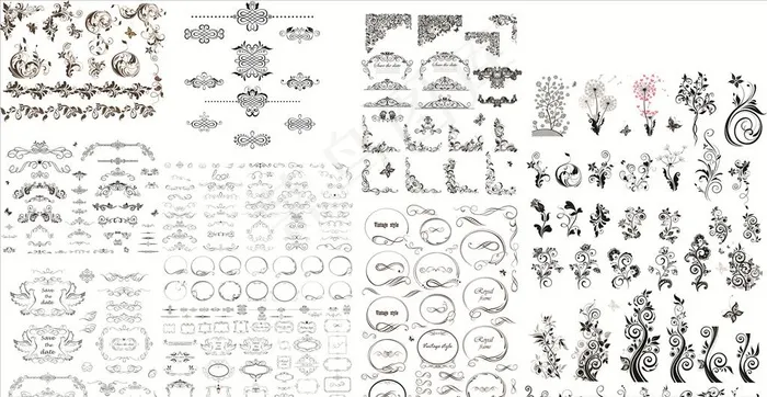 画框花框花图片cdr矢量模版下载