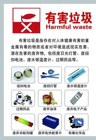 垃圾分类 有害垃圾图片