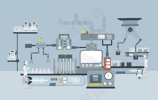 自动化作业卡通图图片