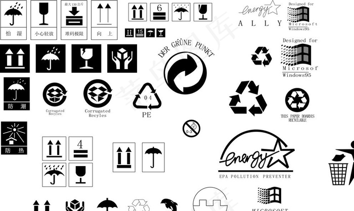 纸箱环保标志图图片