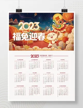 兔年挂历图片