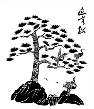 迎客松矢量图图片