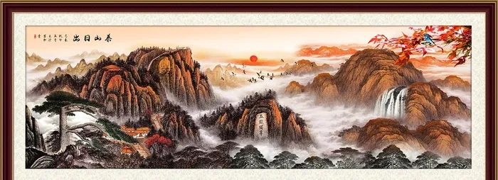 中式装饰画图片(7777x3071)psd模版下载