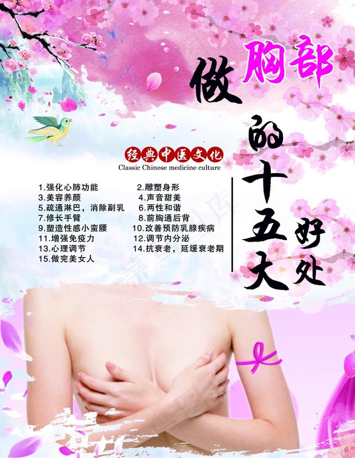 美容展板 做胸部的好处 理疗图片