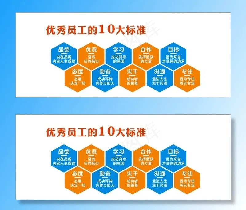 优秀员工的十大标准公司文化墙图片cdr矢量模版下载