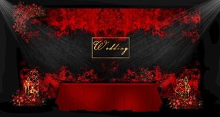 黑红色迎宾区图片