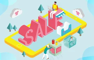 双11双12天猫2.5D插画图片