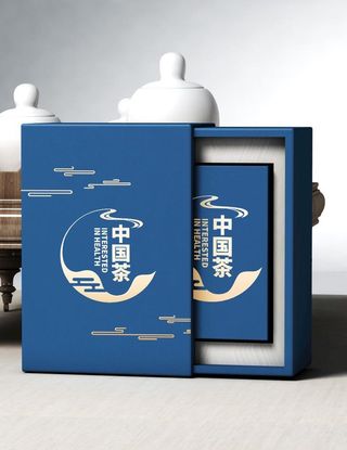 高档茶叶茶礼盒包装样机图片