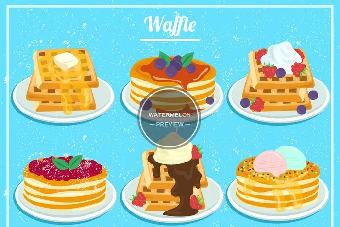 华夫饼薄烤饼图片ai矢量模版下载