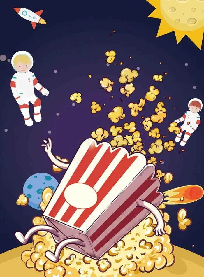 爆米花贴图片psd模版下载