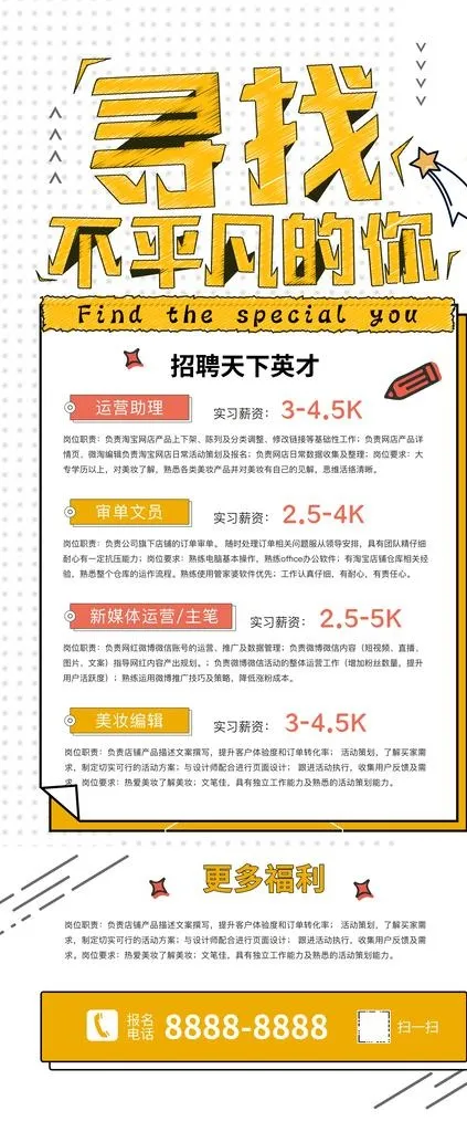 招聘图片(6299x14173)psd模版下载