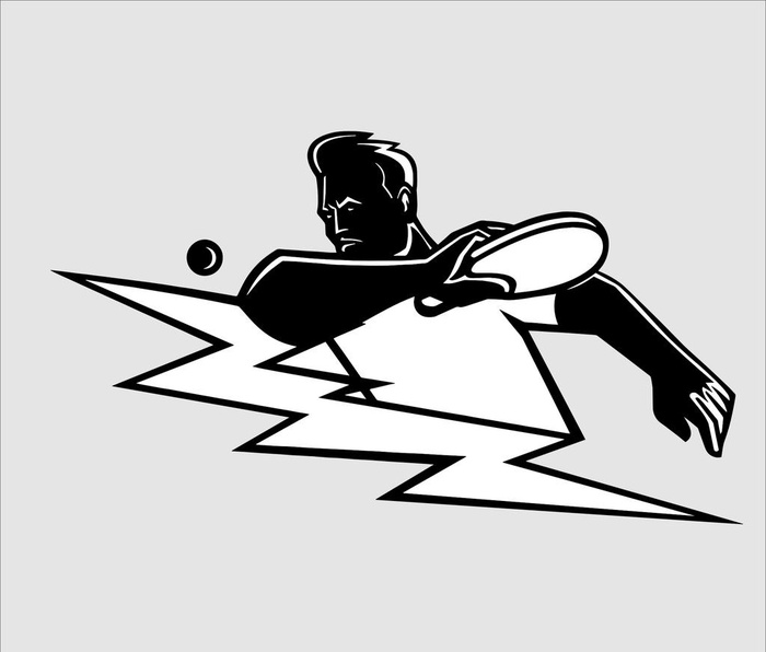 乒乓球剪影图片