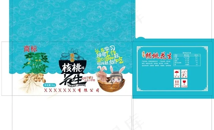 花生包装箱图片psd模版下载