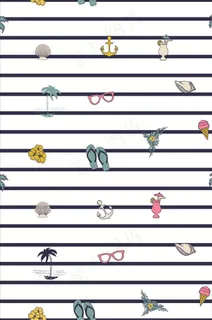 条纹海滩度假四方连续矢量图下载图片