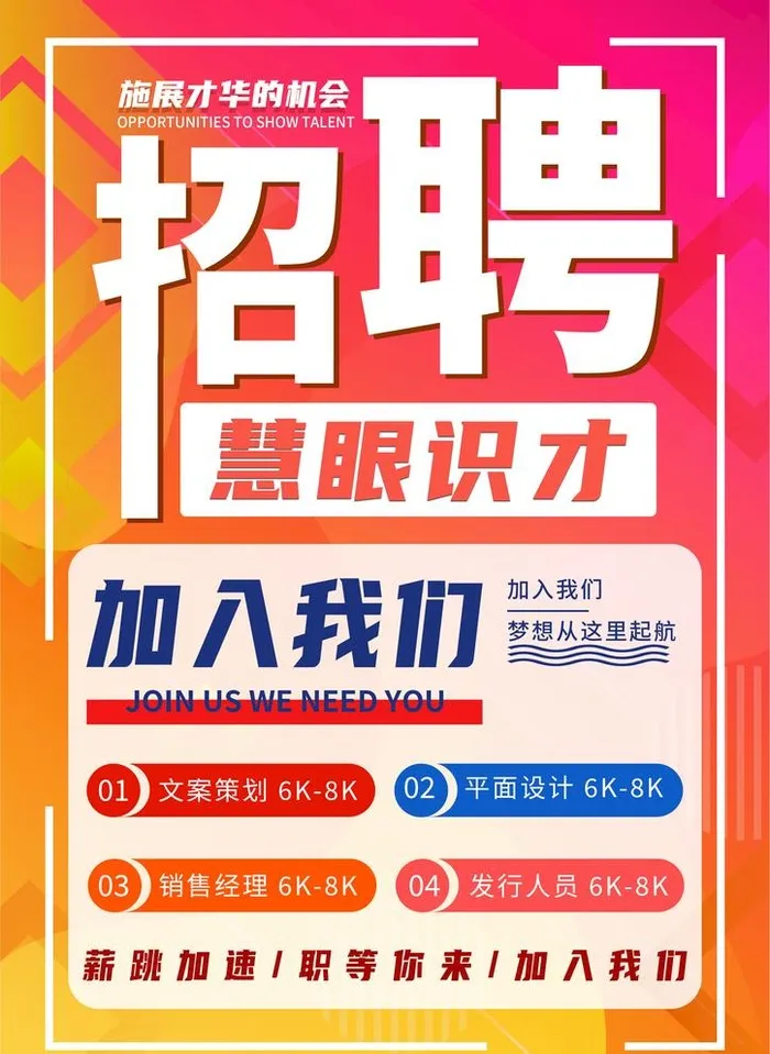 招聘海报图片(2480x3508)psd模版下载