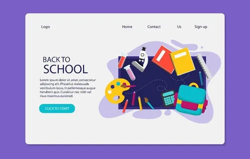 扁平化教育学习主题插画图片