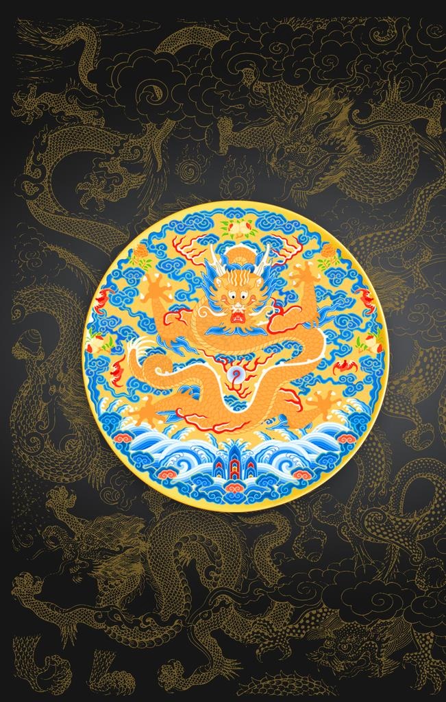 中国风传统龙花纹图片(3543x5315)psd模版下载